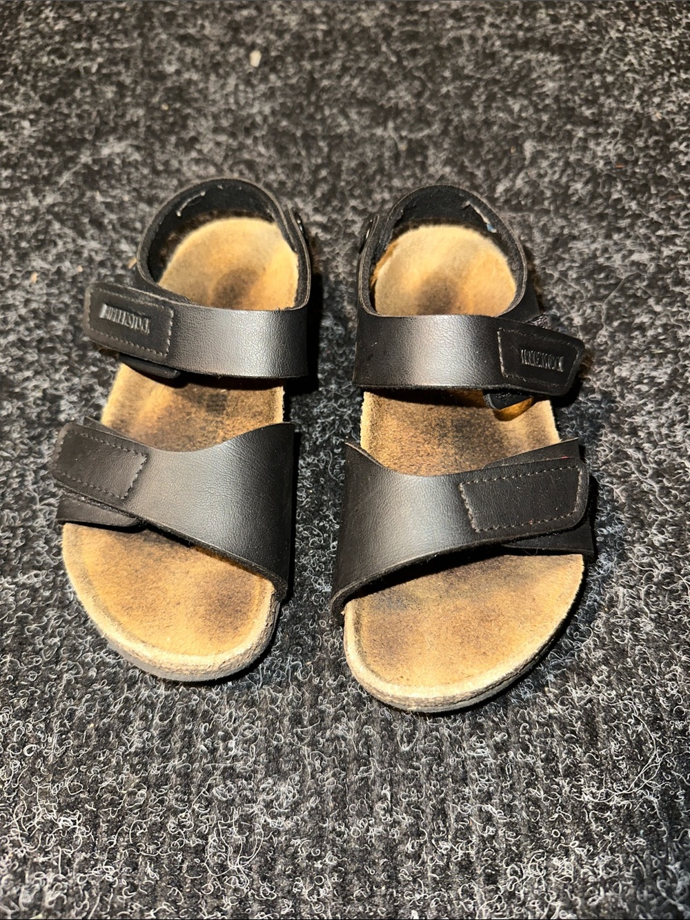 Kids Birkenstock Black Adjustable Strap Sandals
